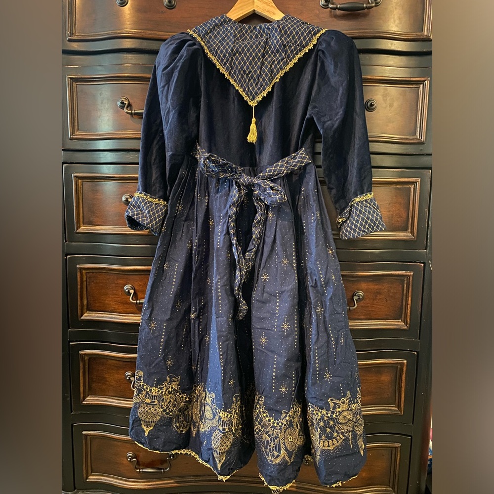 Vintage DAISY KINGDOM Factory Dress Golden Angel Windsor Navy size 10